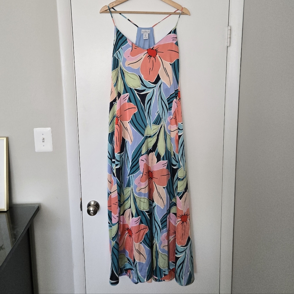 Nicole Miller Flowy Floral Maxi Dress Size Large